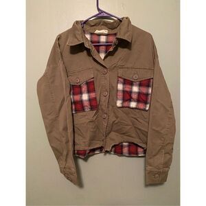 By Together Plaid Button Up Pocket Jacket/Shacket Size Medium